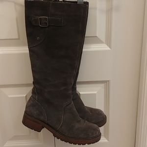 Knee high suede boots